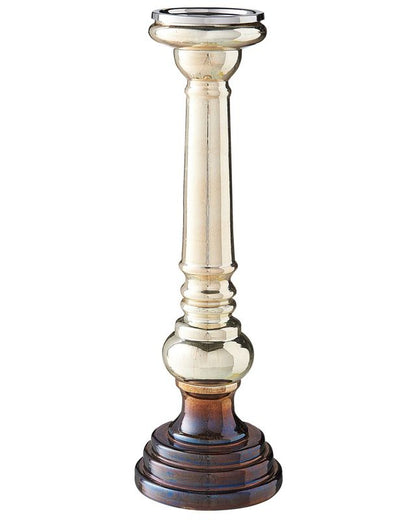 Sæt med 2 Imarti lysestager i glas 40 cm gylden 1 par