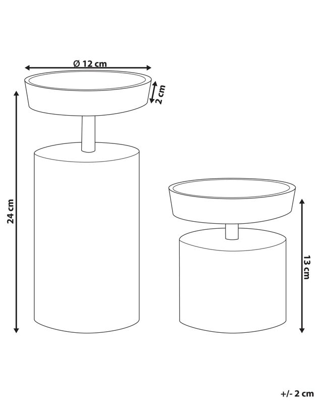 Sæt med 2 Kaengan lysestager i sten 13/24 cm guld 1 par