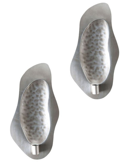 Sæt med 2 Odemira metal-lysestager 40 cm sølv, 1 par