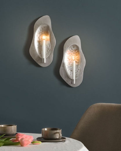 Sæt med 2 Odemira metal-lysestager 40 cm sølv, 1 par