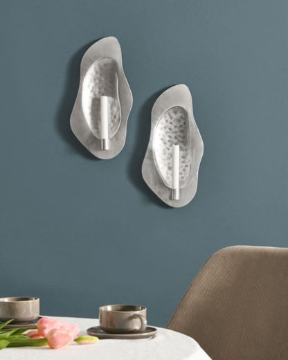 Sæt med 2 Odemira metal-lysestager 40 cm sølv, 1 par