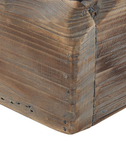 Sæt med 2 Plateros lysestager i træ 15/12 cm Mørkt træ 1 par