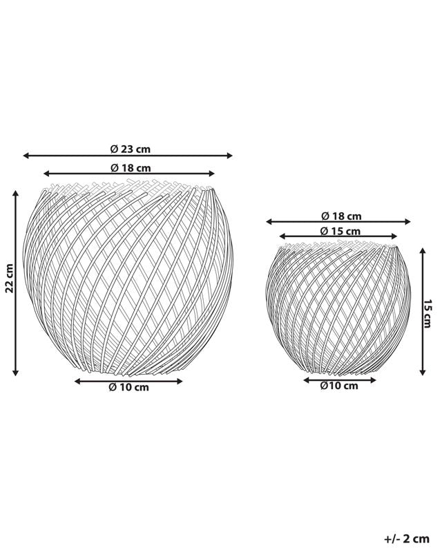 Sæt med 2 Tanduy metal-lysestager 18/22 cm i guld, 1 par