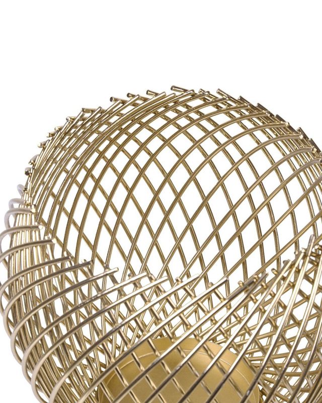 Sæt med 2 Tanduy metal-lysestager 18/22 cm i guld, 1 par