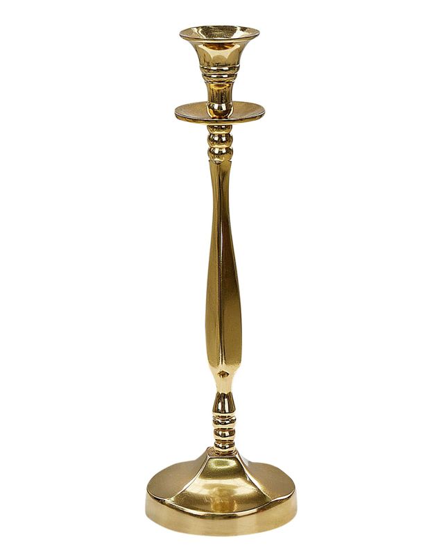 Sæt med 2 metallysestager Tirah 31/36 cm i guld, 1 par