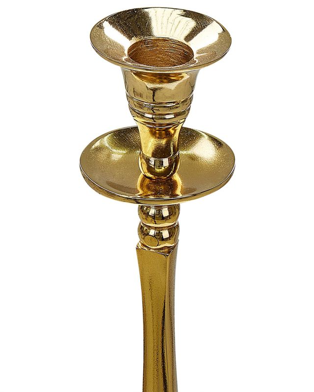 Sæt med 2 metallysestager Tirah 31/36 cm i guld, 1 par