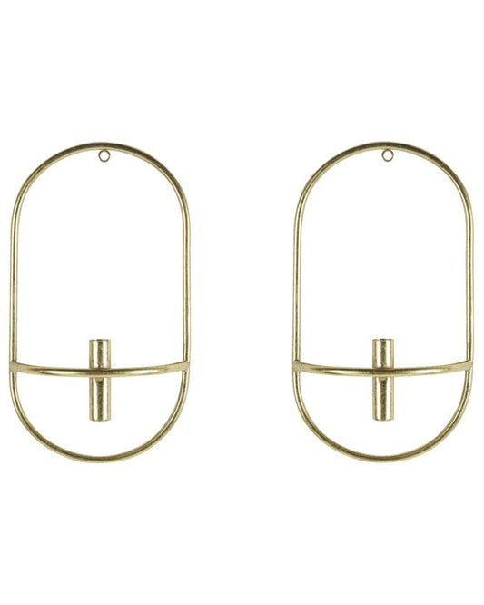 Sæt med 2 hængende lysestager Caviana Metal 38 cm Guld 1 par