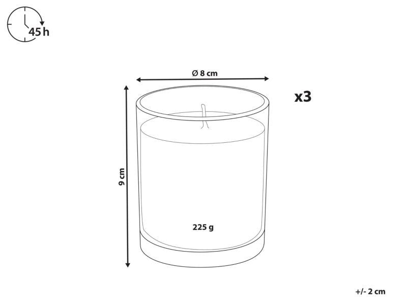 Sæt med 3 duftlys Colorful barrel i sojavoks med frugtnoter