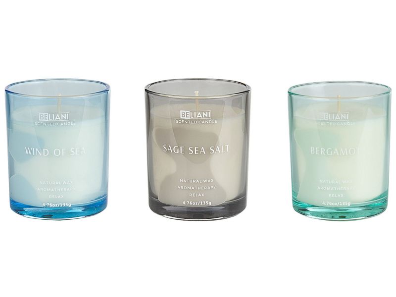 Sæt med 3 duftlys Sheer joy Sojavoks Friske noter 1 sæt