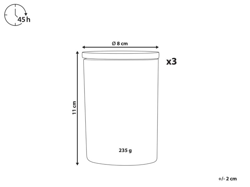 Sæt med 3 duftlys Simplicity Sojavoks Orientalske noter Friske noter 1 sæt