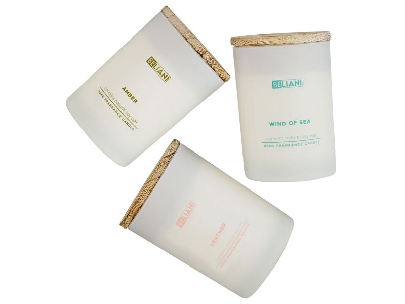 Sæt med 3 duftlys Simplicity Sojavoks Orientalske noter Friske noter 1 sæt