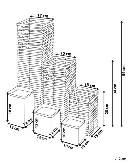 Sæt med 3 Marola lysestager 54/34/20 cm hvid 1 sæt