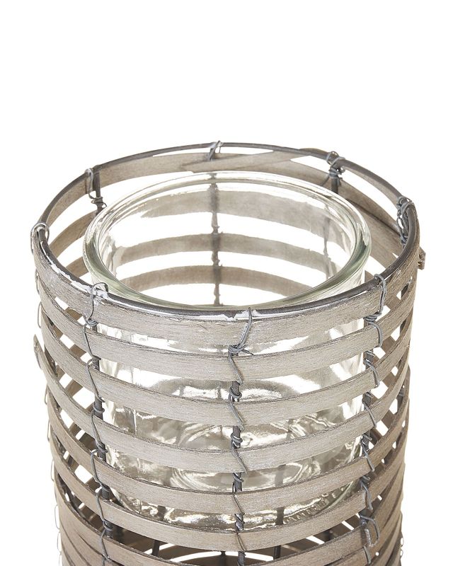 Sæt med 3 Rovare lysestager 60/39/25 cm grå 1 sæt