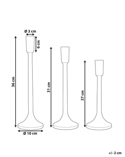 Sæt med 3 Zimbabwe metal-lysestager 36 cm i guld