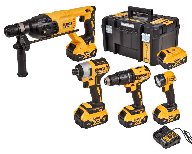 DeWalt 18 V XR 4‑dele elektronværktøjsæt