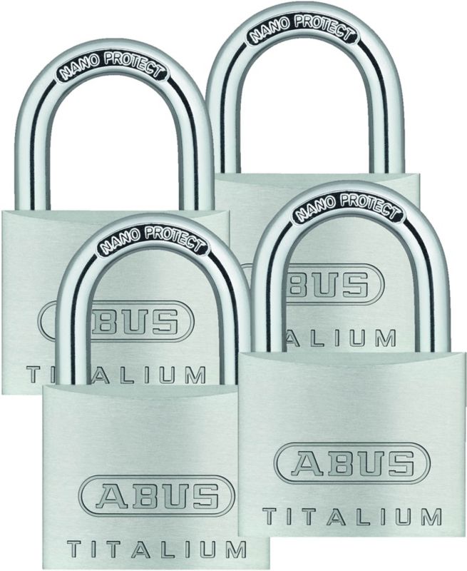 Sæt med 4 Abus bøjlelåse på 1 nøgle 40 mm QUAD B