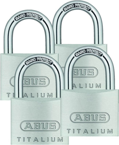 Sæt med 4 Abus bøjlelåse på 1 nøgle 40 mm QUAD B