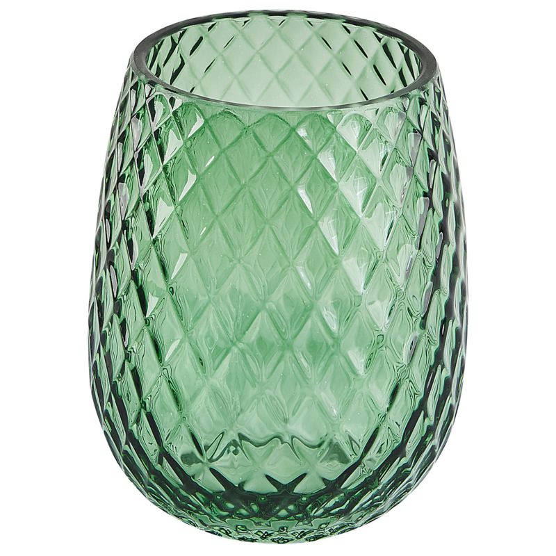 Badeværelsessæt 4 Dele Grøn Glas 11 x 11 x 17 cm