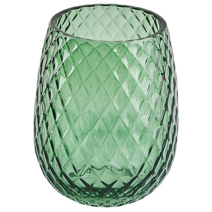 Badeværelsessæt 4 Dele Grøn Glas 11 x 11 x 17 cm