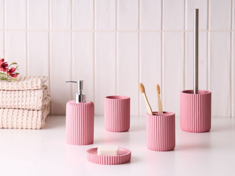 Badeværelsestilbehørssæt 5 Dele Camana Rosa