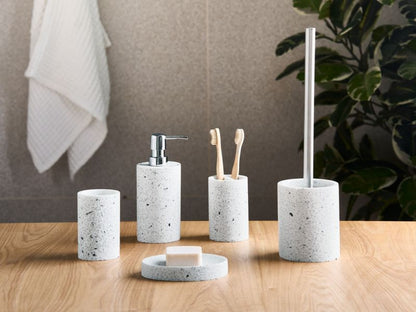 Badeværelsessæt 5 Dele Hvid Terrazzo 1 Sæt