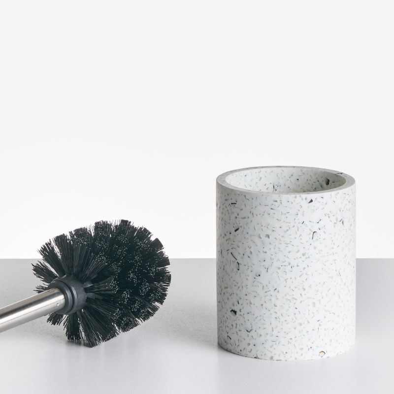 Badeværelsessæt 5 Dele Hvid Terrazzo 1 Sæt