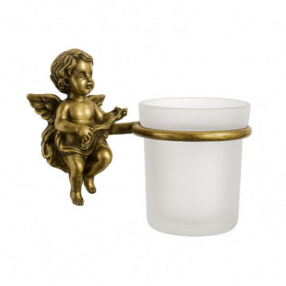 Badeværelsessæt Børstet Messing 9 Dele Keramik og Messing