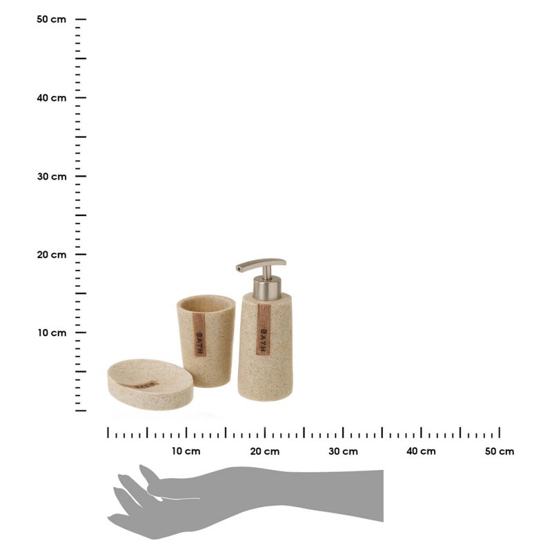 Badeværelsessæt 3 Dele Beige Plast 75x75x165 mm