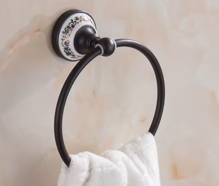 Badeværelsestilbehørssæt BYBLIS Sort Mørk Bronzeret 6 Dele