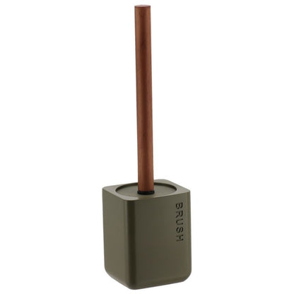 Badeværelsessæt 4 Dele Oliven Plast Træ Metal 38x9x10 cm