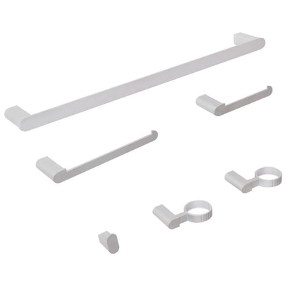 Badeværelsessæt 6 Dele Aluminium Sølv 59 cm