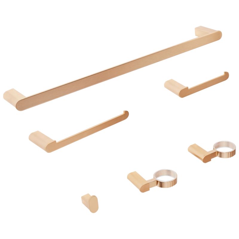 Badeværelsessæt 6 Dele Aluminium Gylden med Tilbehør