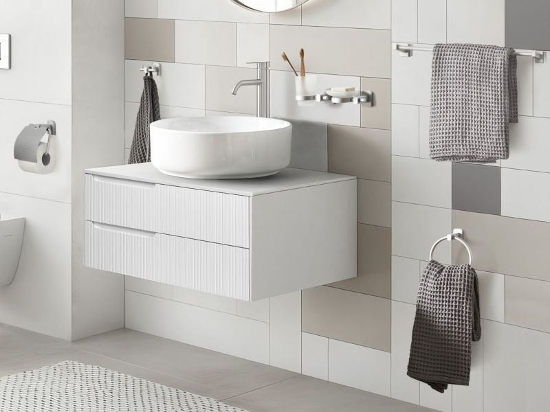 Badeværelsessæt 6 Dele Aluminium Sølv 60 cm
