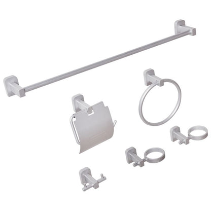 Badeværelsessæt 6 Dele Aluminium Sølv 60 cm
