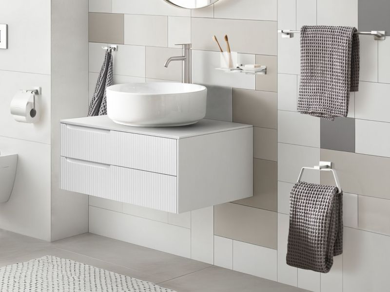 Badeværelsestilbehørssæt 6 Dele Aluminium Sølv 62 cm