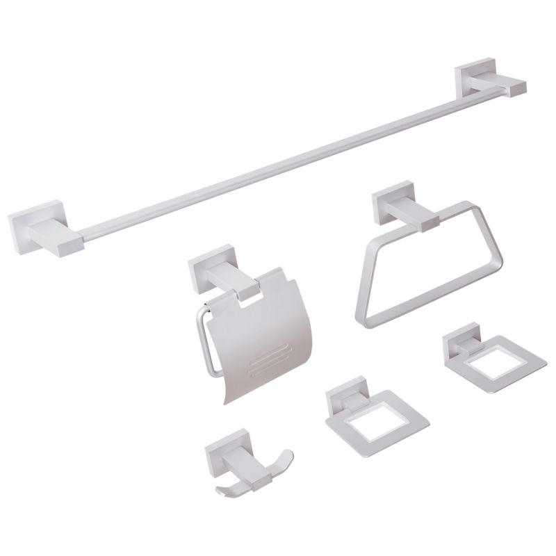 Badeværelsestilbehørssæt 6 Dele Aluminium Sølv 62 cm
