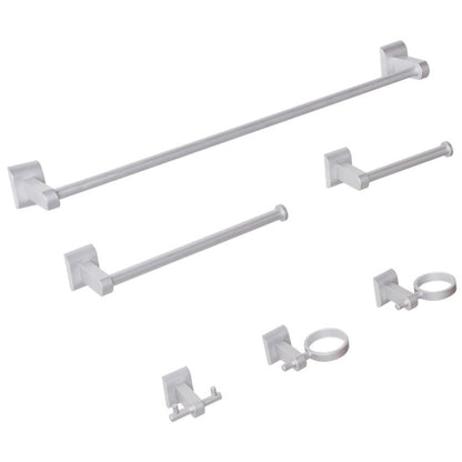 Badeværelsessæt 6 Dele Aluminium Sølv 61 cm