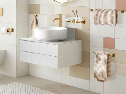 Badeværelsessæt 6 Dele Aluminium Gylden 70x610x60 mm