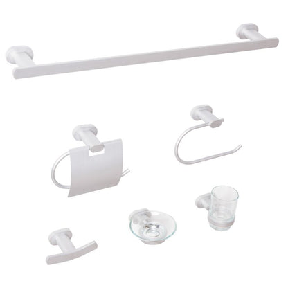 Badeværelsessæt 6 dele Aluminium Sølv 60 cm