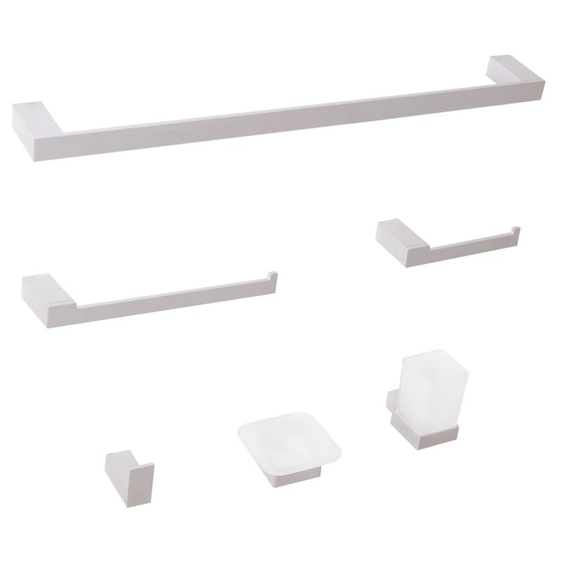 Badeværelsessæt 6 Dele Aluminium Sølv 60 cm