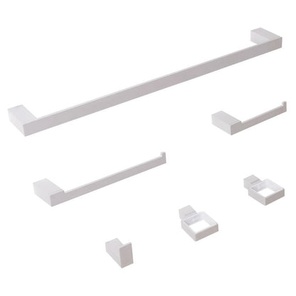 Badeværelsessæt 6 Dele Aluminium Sølv 60 cm