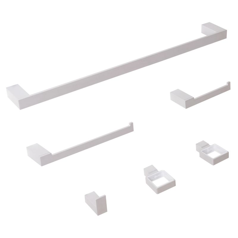 Badeværelsessæt 6 Dele Aluminium Sølv 60 cm