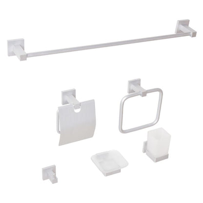 Badeværelsestilbehørssæt 6 Dele Aluminium Sølv 70x610x50 mm