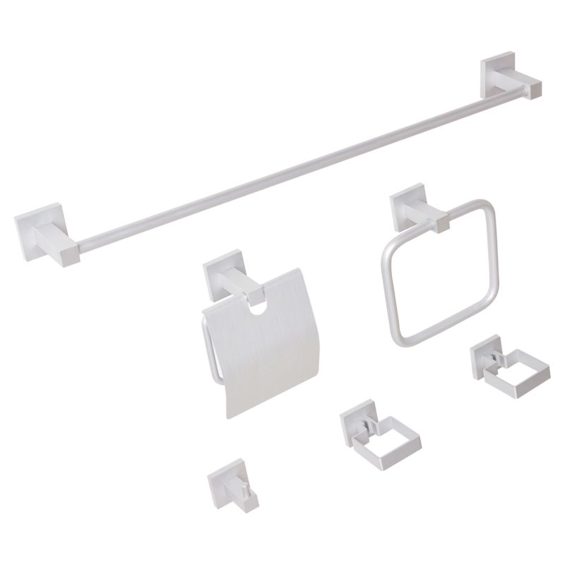 Badeværelsestilbehørssæt 6 Dele Aluminium Sølv 70x610x50 mm