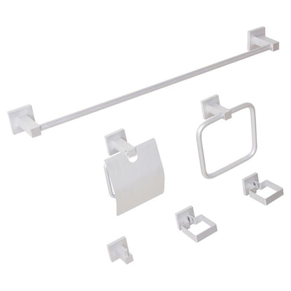 Badeværelsestilbehørssæt 6 Dele Aluminium Sølv 70x610x50 mm