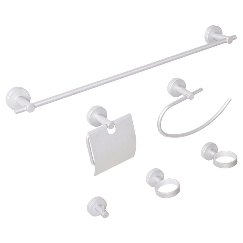 Badeværelsestilbehørssæt 6 Dele Aluminium Sølv 60 cm