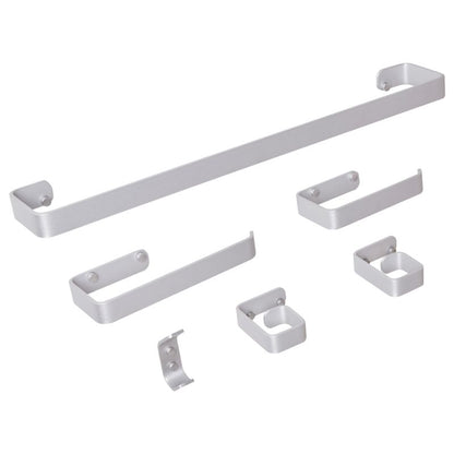 Badeværelsessæt 6 Dele Aluminium Sølv 60 cm