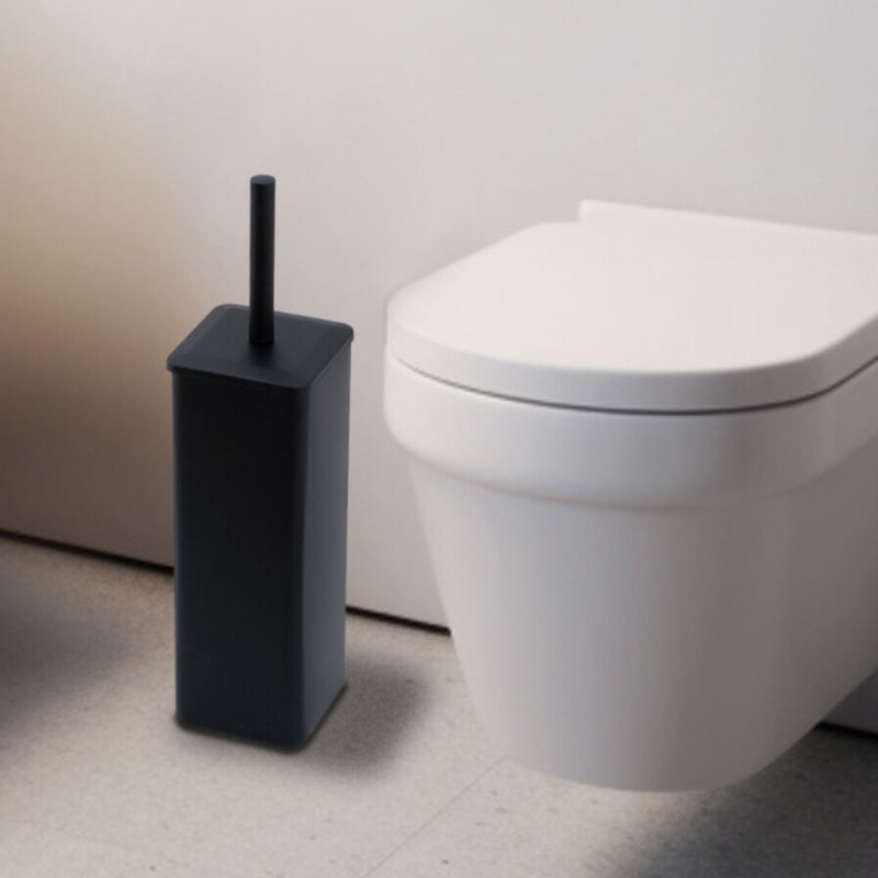 Toiletsæt Sort Mat Stål med Pedalspand og WC-børste