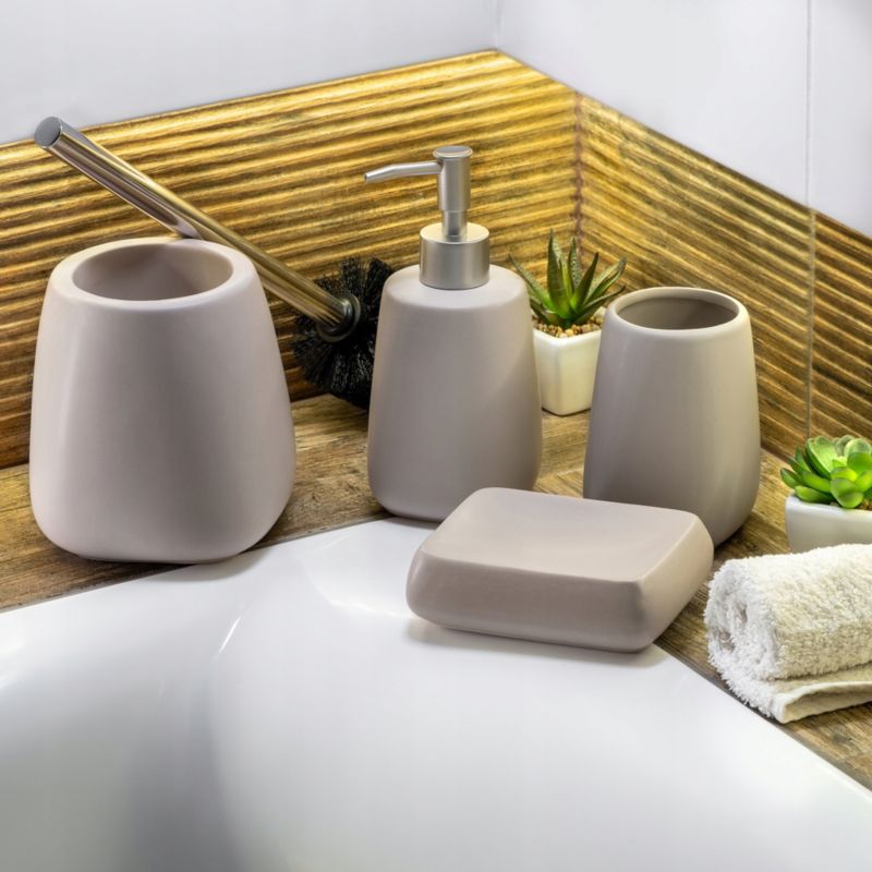 Badeværelsessæt 3 Dele Keramik Beige 24 cm