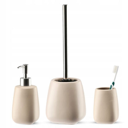 Badeværelsessæt 3 Dele Keramik Beige 24 cm